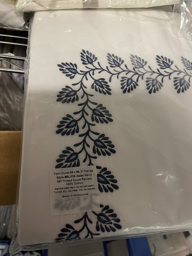 $575 Matouk Italy New 1pc Twin Duvet Cover 100% Cotton Aster LAST - Picture 2 of 3