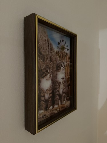 vintage 3D vacuform KITTEN CAT CLOCK Frame 1974 Nova Rico #36 Florence Italy - Picture 12 of 13