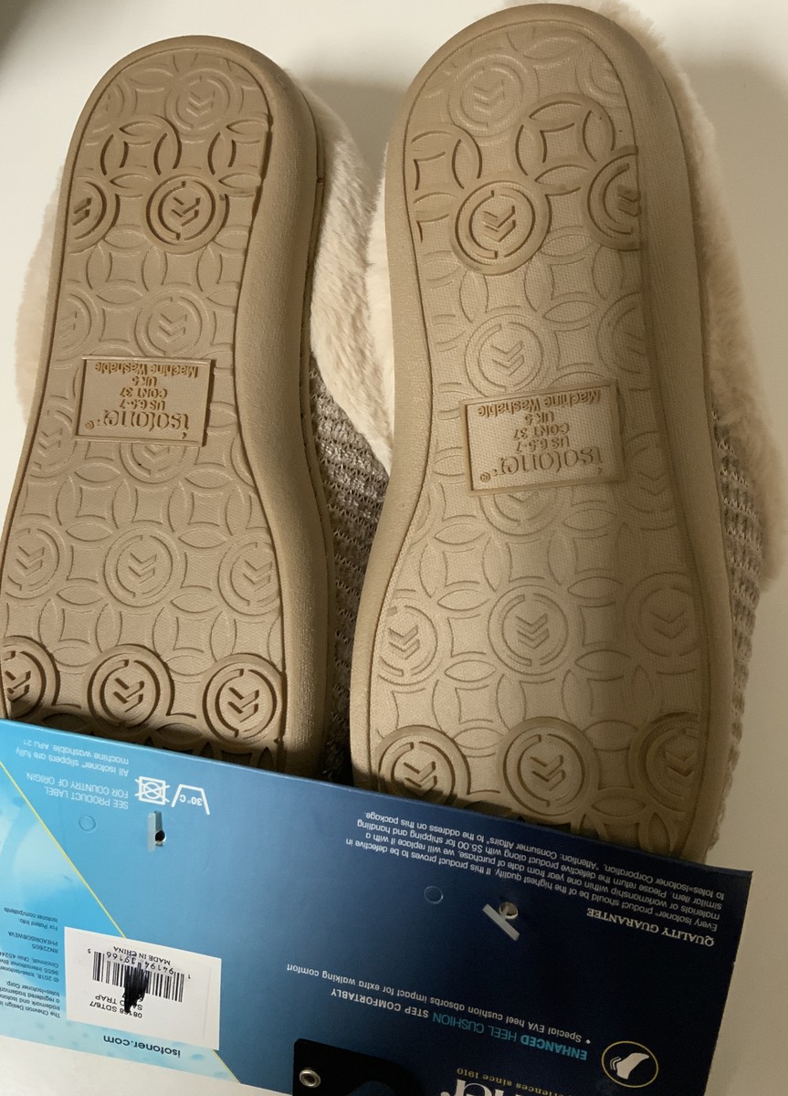 その他 Made in USA 🧷 Isotoner Womens Slip-on Slippers, 6.5-7 , Beige 🆕 | eBay