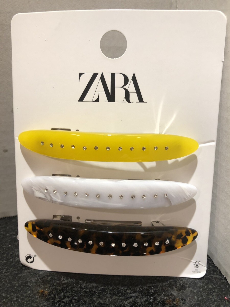 NWT Zara Pack Of 3 Sparkly Rhinestones Acetate Hair Clips  display picture 3