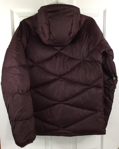 Burton Jacket Women’s Small Reversible Down Hooded Ski Snow Dot Circle Burgundy - Picture 4 of 10