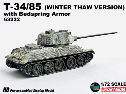Dragon 1/72 soviético T-34/85 armadura de cama de alambre tanque invierno versión pintada modelo - Imagen 4 de 5