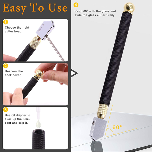 3Pcs Premium Glass Running Breaking Pliers and Class Cutter Kit, Heavy Duty Glas - Picture 6 of 12