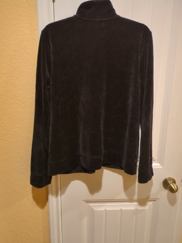 Ralph Lauren - Lauren Black Velour Bomber Jacket XL - Picture 13 of 15