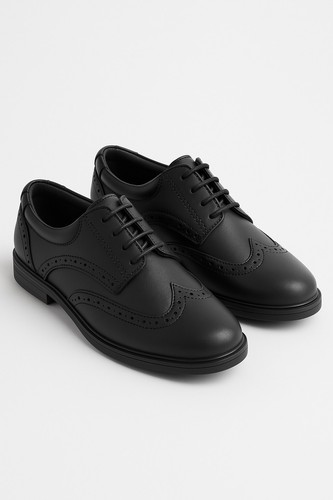 Sirri Niños Derby Zapatos de Vestir Punta de Ala Brogue Con Cordones Boda Baile de graduación Calzado Formal - Imagen 3 de 4