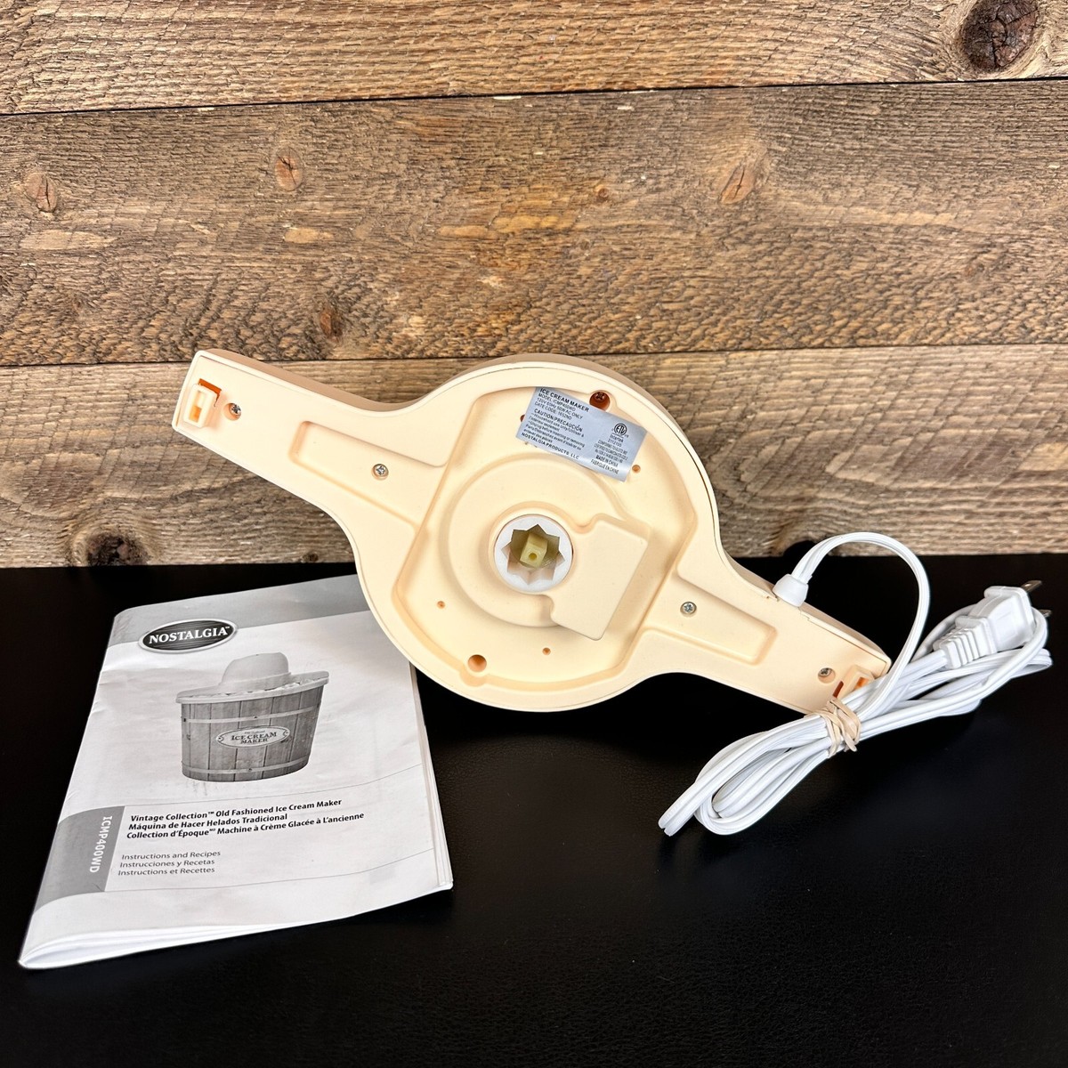 Nostalgia ICMP400WD 4 QT Electric Wood Bucket Ice Cream Maker Motor Replacement eBay