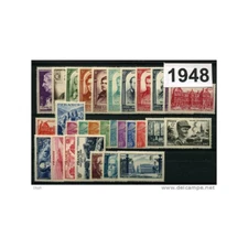 France complete year set 1948 MNH 30 stamps