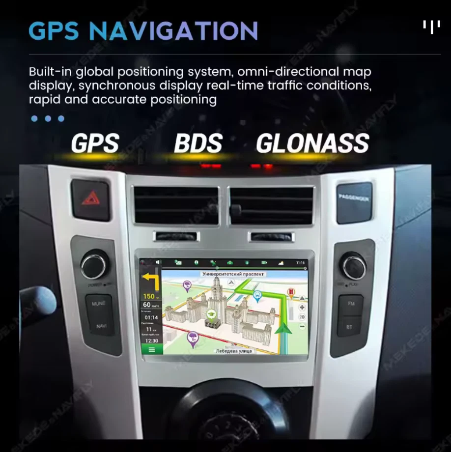 Autoradio Android Touch Navigatore per Toyota Yaris 2005-2011 CarPlay 2 DIN - Immagine 4 di 4