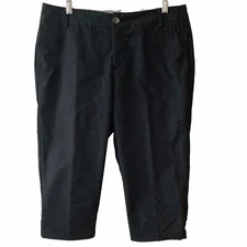 Dockers Pants Womens 12P Black Capris Stretch Cropped