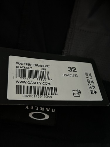 NWT Oakley Sz 32 Terrain Performance Shorts FOA401923 Black Nylon Stretch - Picture 9 of 14