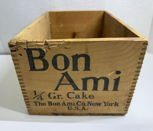 Antique Bon Ami Co. Cleanser New York "Hasn't Scratched Yet" Wooden Crate USA - Picture 5 of 24