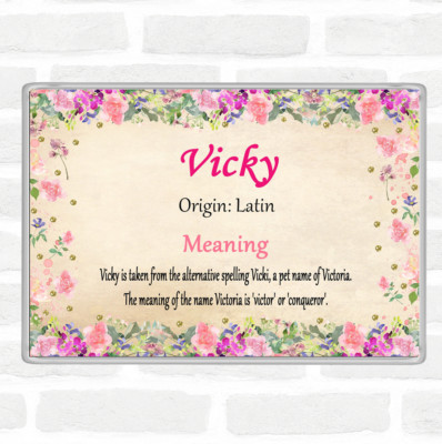 Vicky Name Bedeutung Jumbo Kühlschrankmagnet Floral