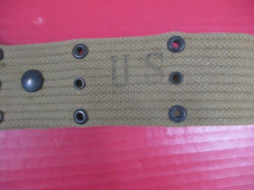 Early WWII US Army M1936 Pistol Utility Web Belt Khaki Color - Dated 1943 - XLNT - Picture 5 of 6