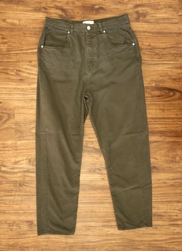 KOTN Olive Khaki High Waist Tapered Cropped Jeans, Size 10