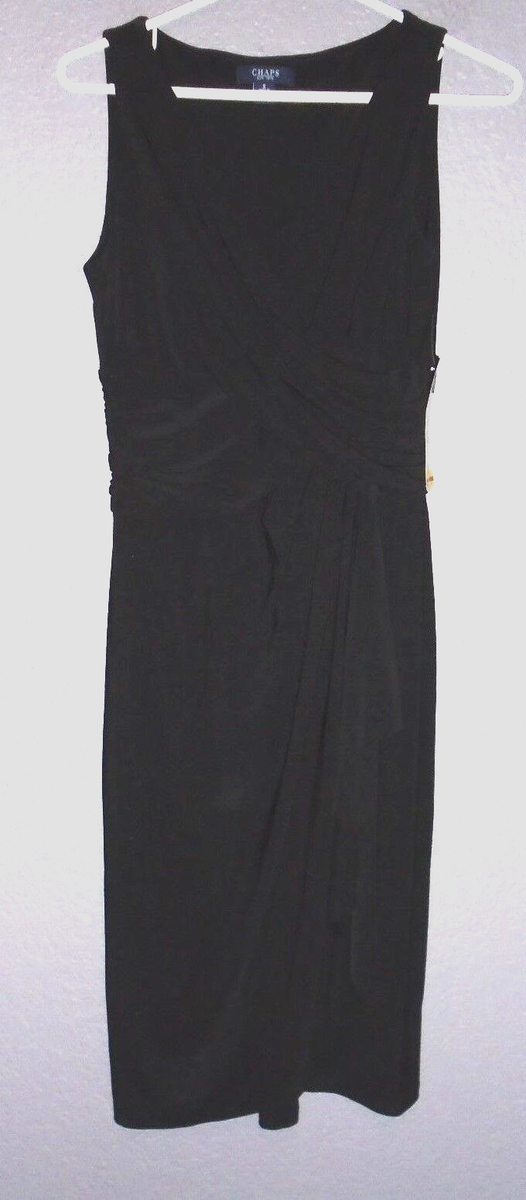 chaps formal dresses Black Sleeveless Stretch Formal, Sheath, Cocktail Dress Women's Small NWT Midi dress