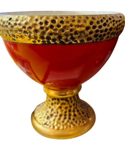 CUENCOS DE PORCELANA ITALIANOS DE PORCELLANE CANOVA PADOVA, Rojo-Oro, Juego de 2, 5,25x5 - Imagen 5 de 9