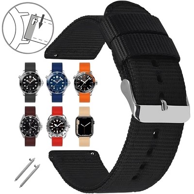 TOP B-WARE Nylon Textil Uhrenarmband Ersatz Band Quick Release 18 | 20 | 22 mm