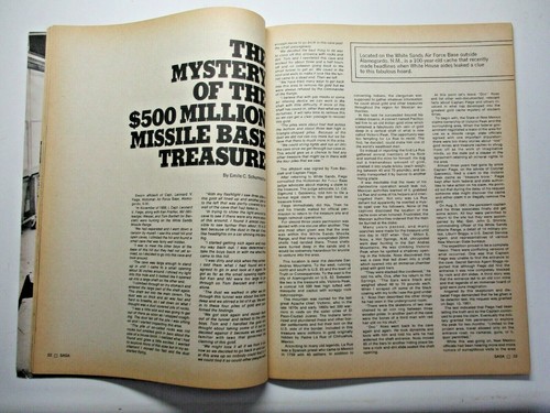 Saga's Treasure Magazine Special 1974 Blackbeard, CA Lost Gold River, Dead Watch - Picture 5 of 12