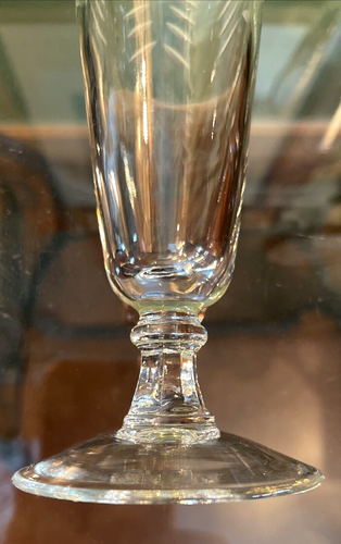 Javit Crystal Pilsner Glasses Etched Diagonal Cut Rain Pattern 8.25” Set of 4 - Picture 6 of 7