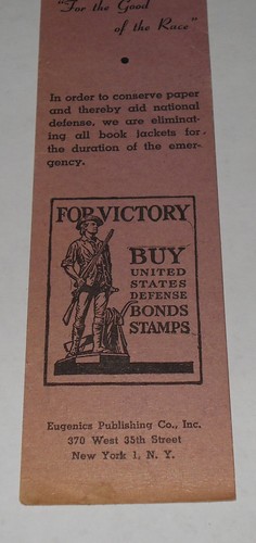 WWII Paper Bookmark For The Good of The Race For Victory HTF Scarce Rare - Picture 3 of 5