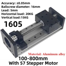 1605 Double Rail Ball Screw Linear Motion Slide Table 57 Stepper Motor 100-800mm