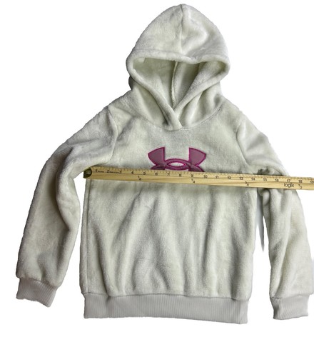 Under Armour Girls' Fuzzy Fleece Hoodie White Clay Size 6X, Soft Pullover NWT - Picture 5 of 9