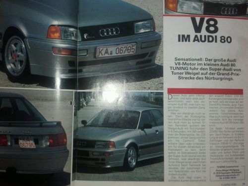 Original Audi 80 V8 Quattro Weigel W1 Sammler kompl. dokumentiert Unikat - Bild 10 von 12