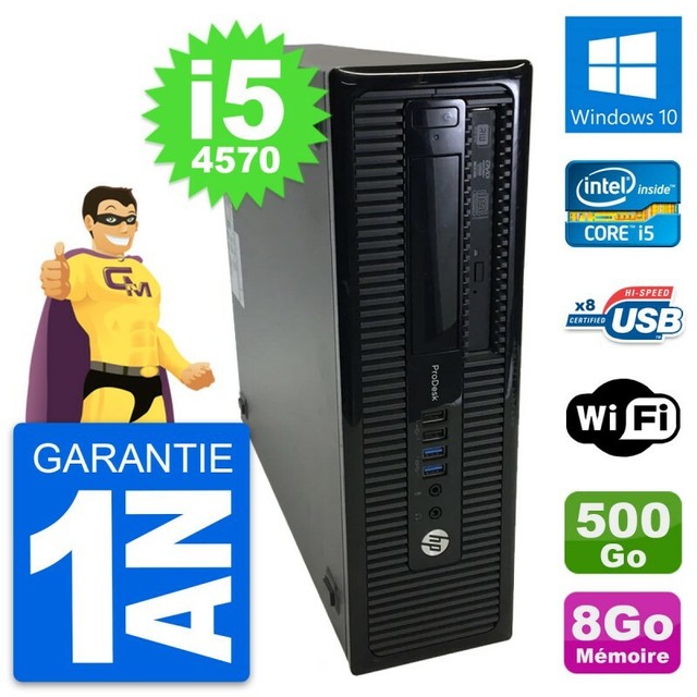 PC HP Prodesk 400 G1 SFF Intel i5-4570 RAM 8Go Festplatte 500Go Windows 10 Wifi PC HP Prodesk 400 G1 SFF Intel i5-4570 RAM 8Go Festplatte 500Go Windows 10 Wifi
