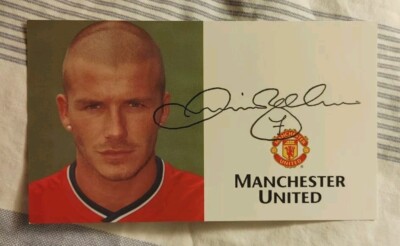 David Beckham Signed Manchester United Football Club Card