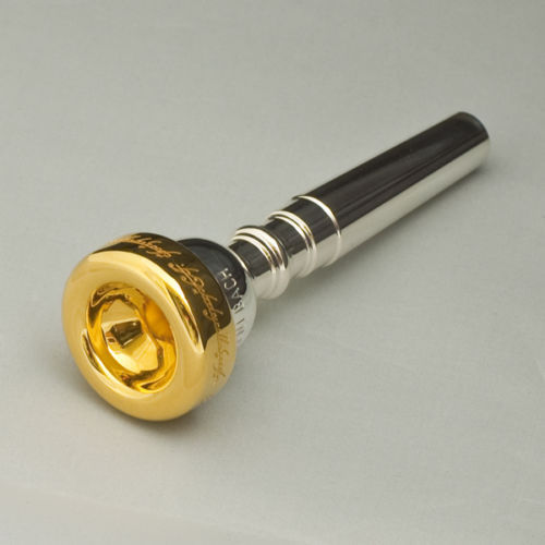 Bachトランペットマウスピース 5C リムカップ24K Bach 24K Gold Rim & Cup Trumpet Mouthpiece, 5C Engraved with The