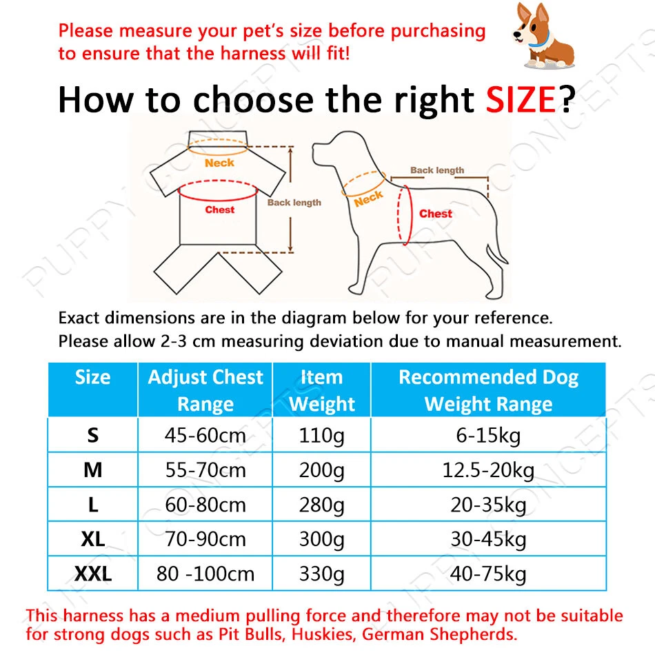 Control Large Dog Harness Padded Adjustable Training Support Reflective Leash K9 - image 3 of 4