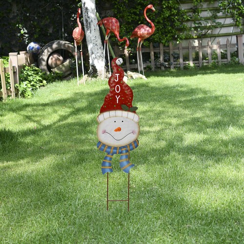 LED Nase Metall Schneemann Hof Rasen Pfahl Schild Weihnachtsdeko Weg Gehweg Urlaub - Bild 2 von 12