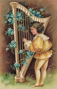 Girl-playing-Harp-Embossed-Vintage-Embossed-Postcard-03-43