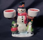Snowman and Penguin Friends Candle Holder - holds 2 tea lights