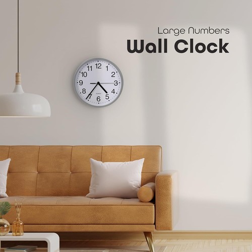 Wanduhr leise & nicht tickend moderne Batterie für Büro Zuhause Schule Küche - Bild 47 von 55