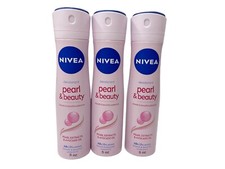 3 Pack 5 oz each NIVEA 48HR Pearl  Beauty Women's Deodorant Spray EXP 3/26