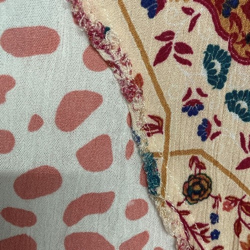 GIGIO Blanco Rosa Multicolor Patchwork Mangas Raglán Top Rayón M - Imagen 9 de 10