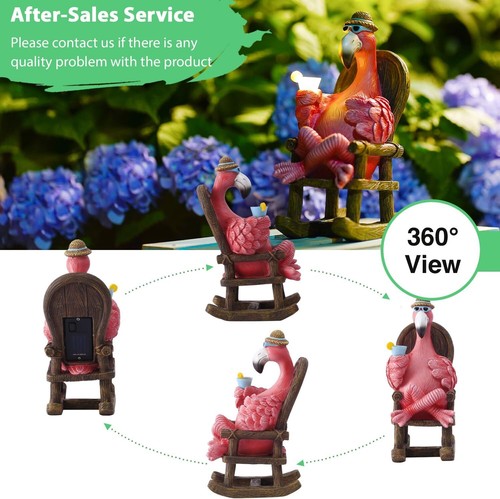 Flamingo Statue Outdoor - Perfect Relaxing Fairy Garden Gifts, Great as Birthday - Picture 24 of 26