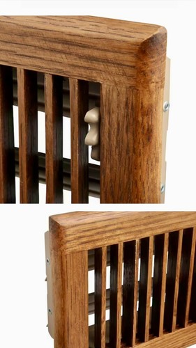 Hampton Bay 4x12" (lot of 2) Wooden Floor Register-Medium Oak Finish/unopenede - Picture 6 of 9