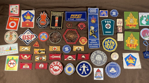 Large Lot Poland Fire Fighter Department Patch Straz Fire Brigade Vintage - Picture 1 of 24