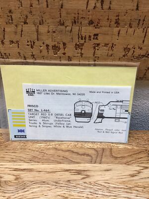 Herald King Decals HO Scale L-464: Frisco Target Red E-8 Diesel Cab Unit 1950