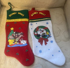 Vtg Looney Tunes Warner Brothers 1995 Christmas Stockings Lot Taz&Tweety,Silvest