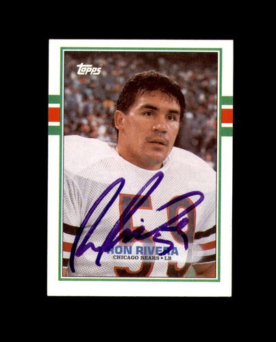 Ron Rivera Signed 1989 Topps Chicago Bears Autograph
