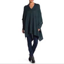 RDI Poncho Sweater Top Size XS V-Neck Pullover Deep Spruce Green NWT B18
