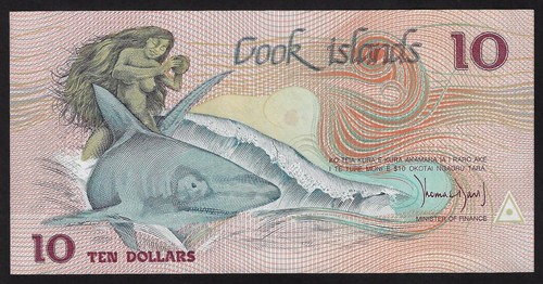 COOK ISLANDS 10 DOLLARS 1987 PICK -4 GEM UNC