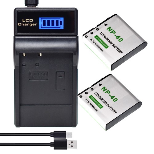 2x Digital Camera Battery NP-40 +LCD Charger for Casio Exilim EX-Z500, EX-Z600 - Picture 3 of 12
