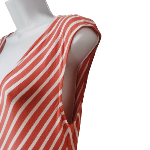 Jessica Simpson Maxi Tank Dress Red White Chevron Striped Ombre Size M - Picture 4 of 11