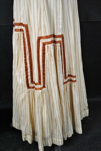 VICTORIAN 2 PIECE STRIPED COTTON DAY DRESS, 1900s - Picture 7 of 12