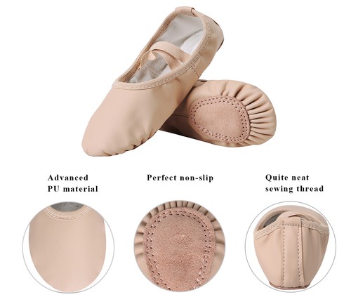 Ballet Shoes for Girls/Kids/Women, Synthetic Leather Yoga Shoes/Ballet Slippers - Picture 3 of 15