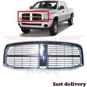 New Front Grill Grille Assembly All Chrome Fits 2006-2009 Dodge Ram 1500 Pickup
